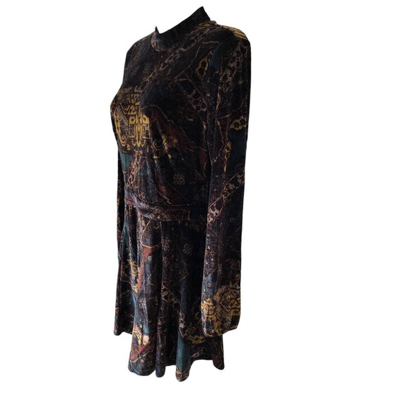 Free People Velvet Backless Romper Shorts Size 6 Shorts Long Sleeve High Neck - Picture 2 of 8